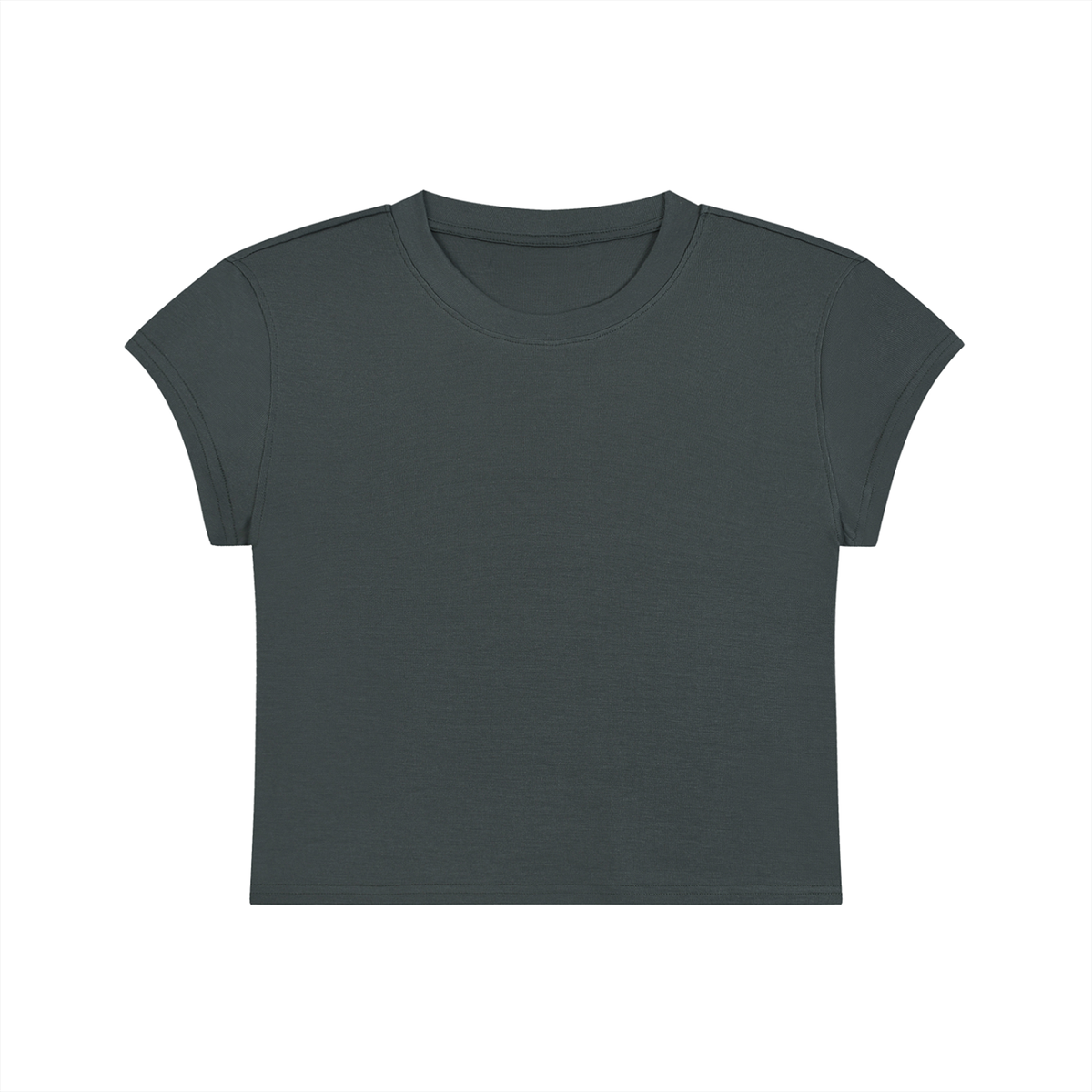 Short Notice Cropped Tee in dark gray