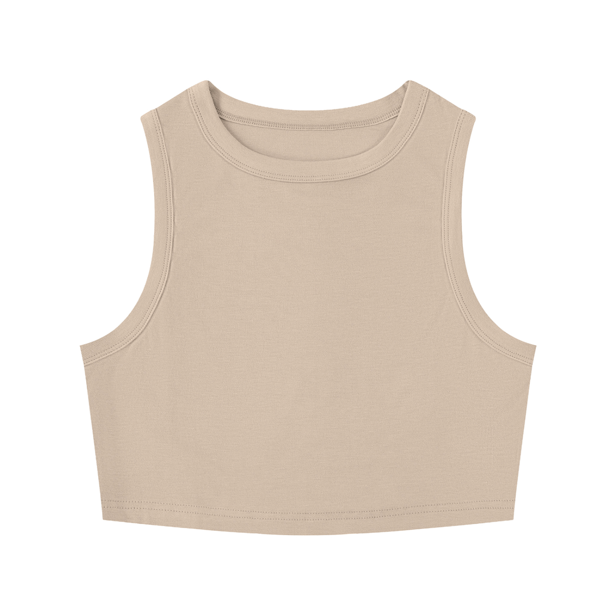 Little Trouble Cropped Tank in khaki