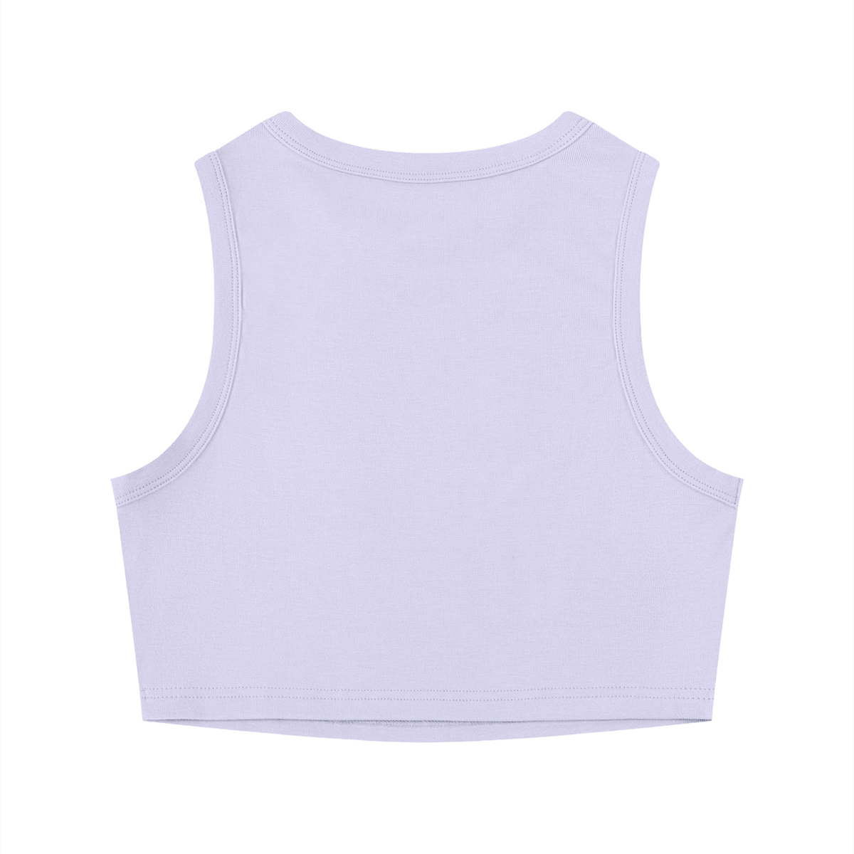 Little Trouble cropped tank in lilac, flat lay