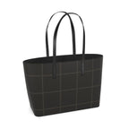 Grid tote in black nappa leather, angled view from the other side