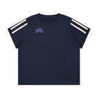 Ornamental Mor Varsity Stripe T-Shirt in navy blue