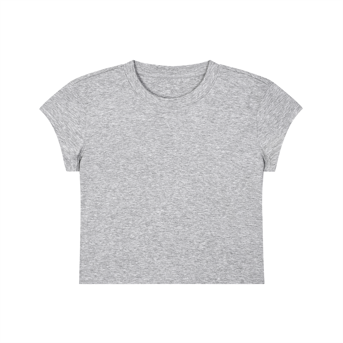 Short Notice Cropped Tee in flower gray