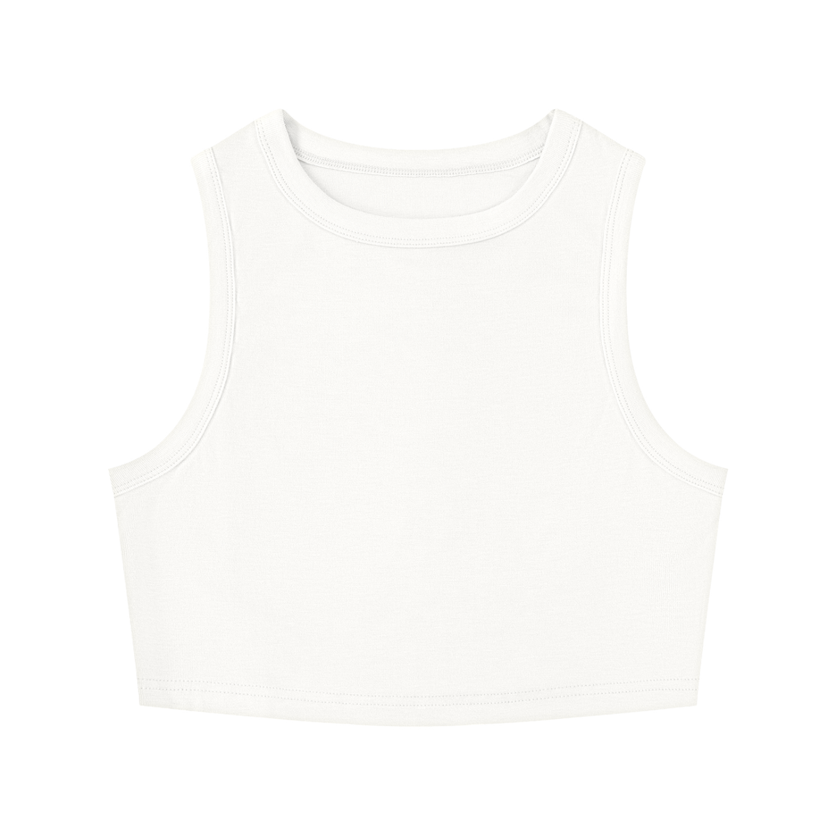 Little Trouble Cropped Tank in white