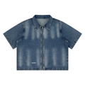 Vintage Wash Mor Bandhani Denim Shirt