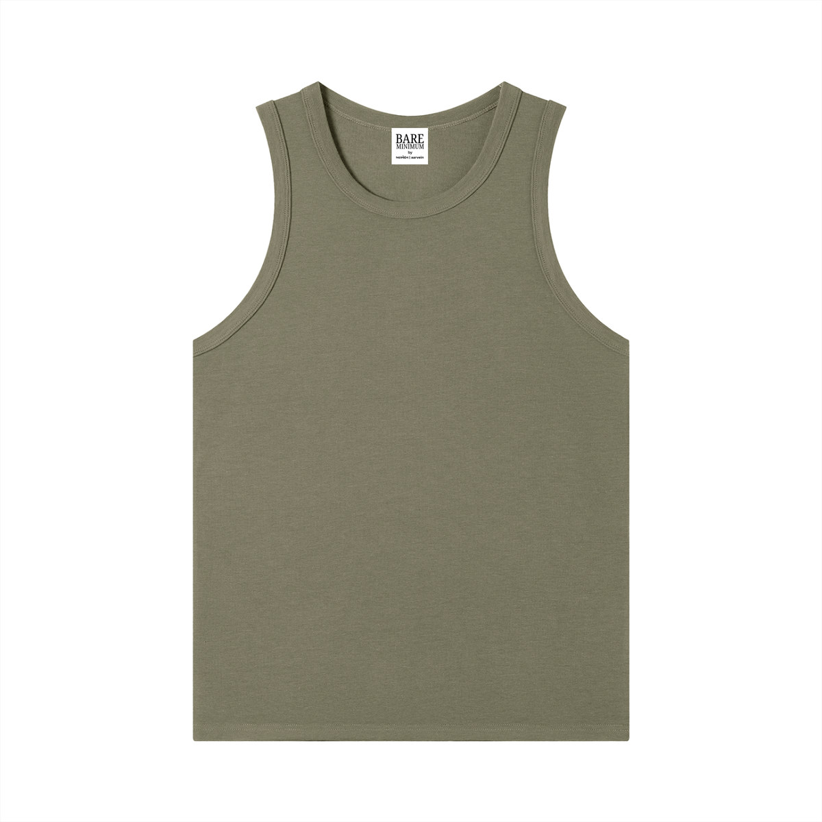 Good Form Ribbed Tank in army green