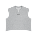 Peacock in Disguise Boxy Raw Hem Tank — Heather Grey